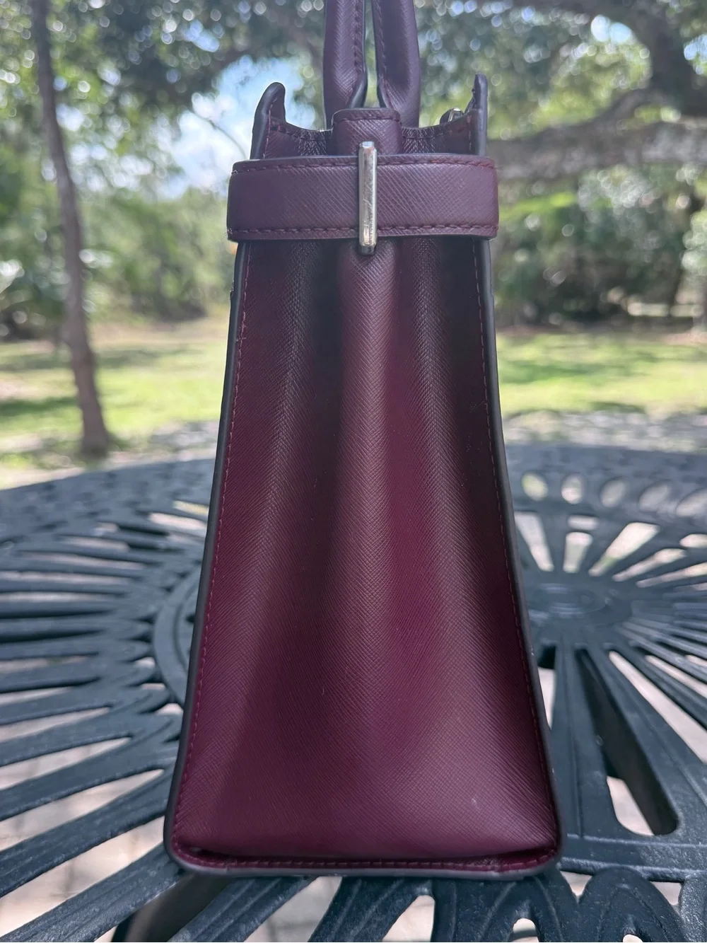 Kate Spade Staci Satchel Crossbody in Cherrywood Burgundy